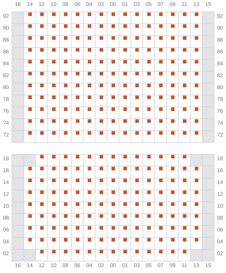 Bay 051 view and slots of GEORG MAERSK