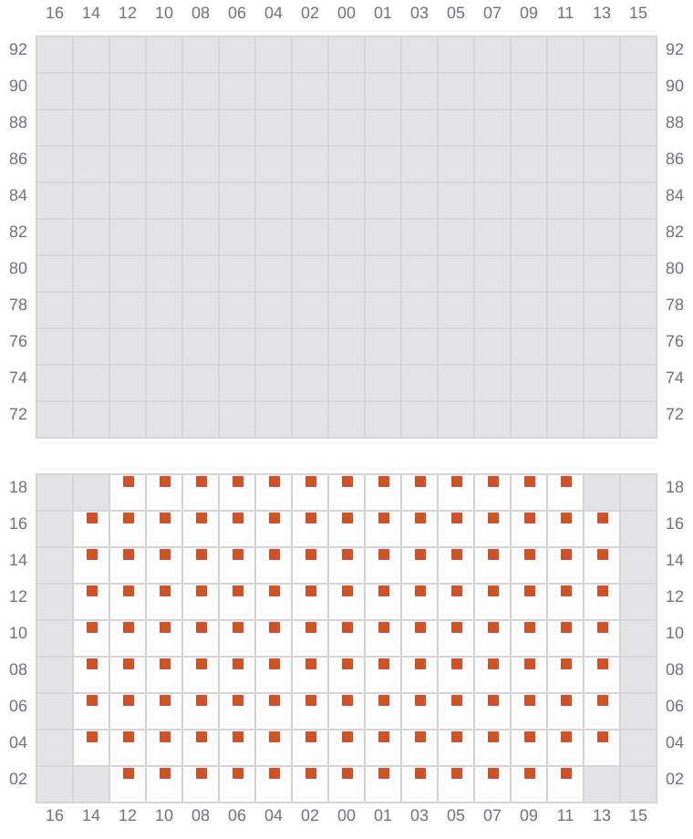 Bay 063 view and slots of GEORG MAERSK