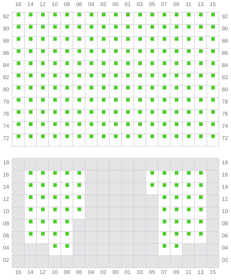 Bay 065 view and slots of GEORG MAERSK