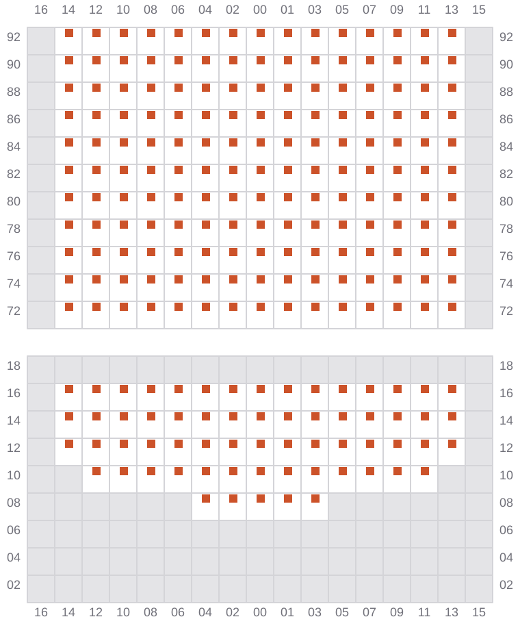 Bay 079 view and slots of GEORG MAERSK