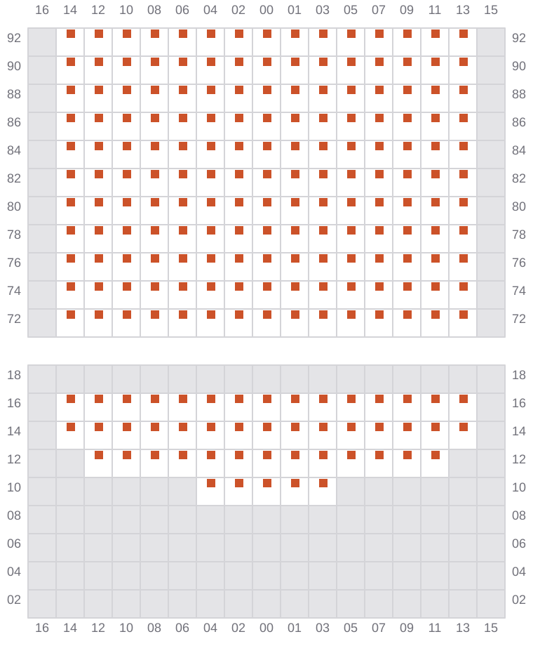 Bay 083 view and slots of GEORG MAERSK