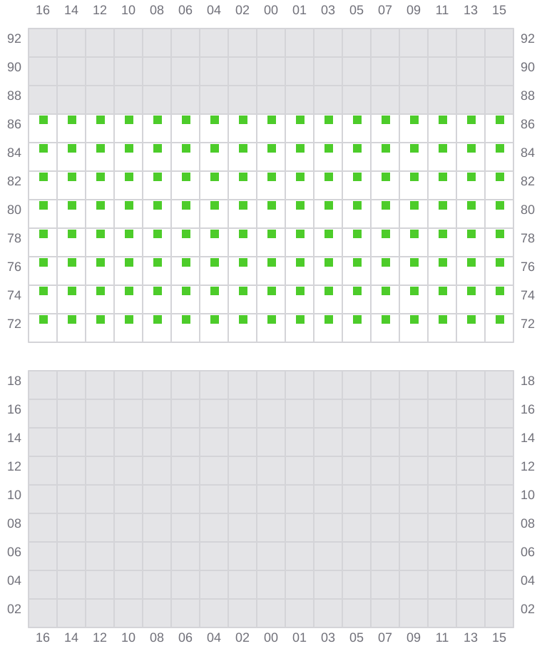Bay 085 view and slots of GEORG MAERSK