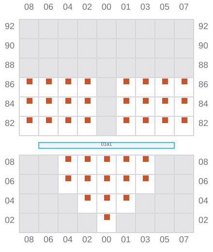Bay 003 view and slots of FESCO MONERON