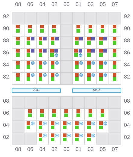 Bay 009 view and slots of FESCO MONERON