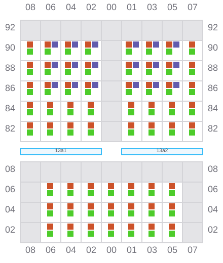 Bay 013 view and slots of FESCO MONERON