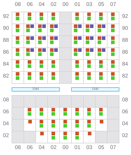 Bay 021 view and slots of FESCO MONERON