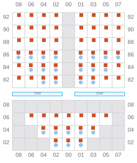 Bay 023 view and slots of FESCO MONERON