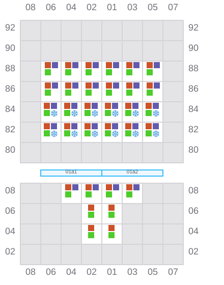 Bay 001 view and slots of CONTSHIP BEE