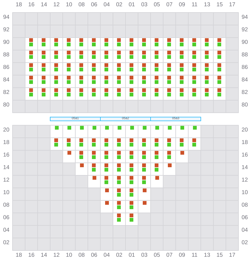 Bay 007 view and slots of CSCL ZEEBRUGGE
