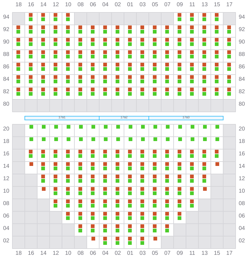 Bay 019 view and slots of CSCL ZEEBRUGGE