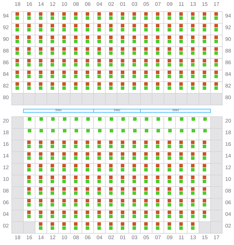 Bay 035 view and slots of CSCL ZEEBRUGGE