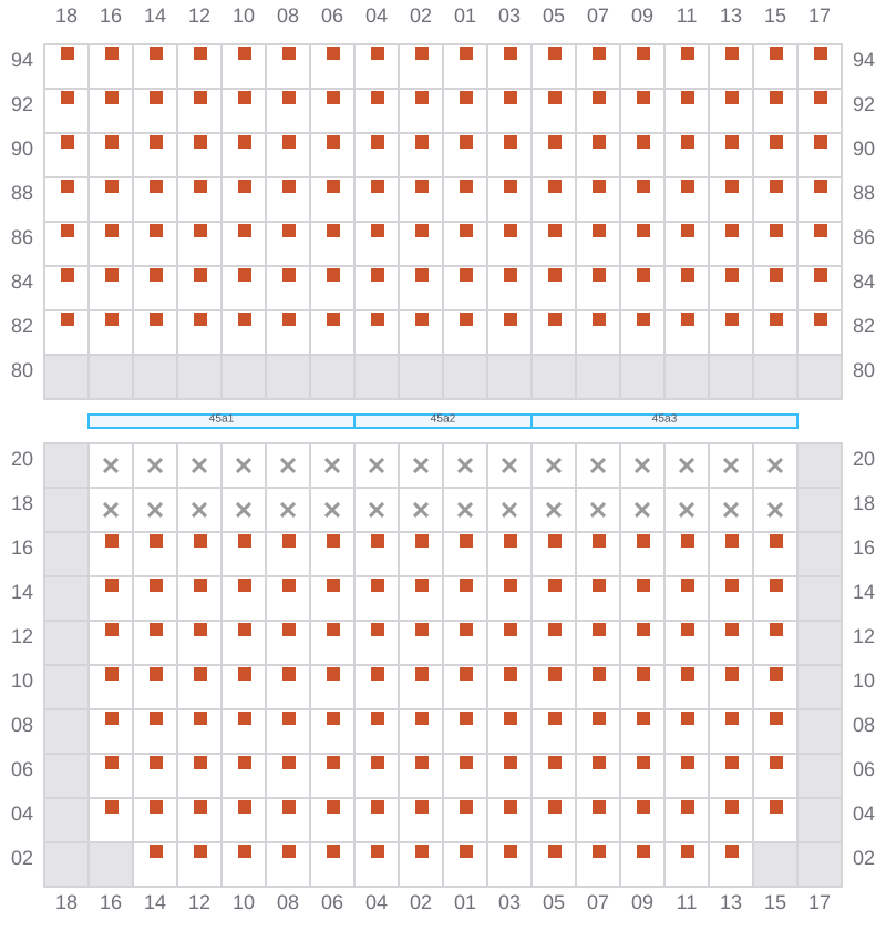 Bay 045 view and slots of CSCL ZEEBRUGGE