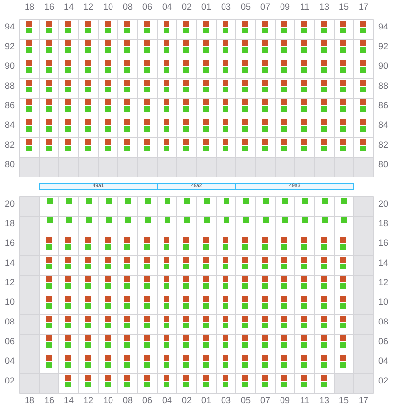 Bay 051 view and slots of CSCL ZEEBRUGGE