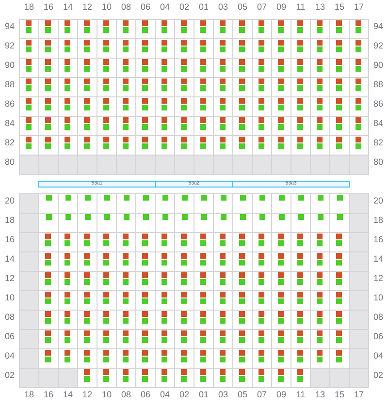 Bay 055 view and slots of CSCL ZEEBRUGGE