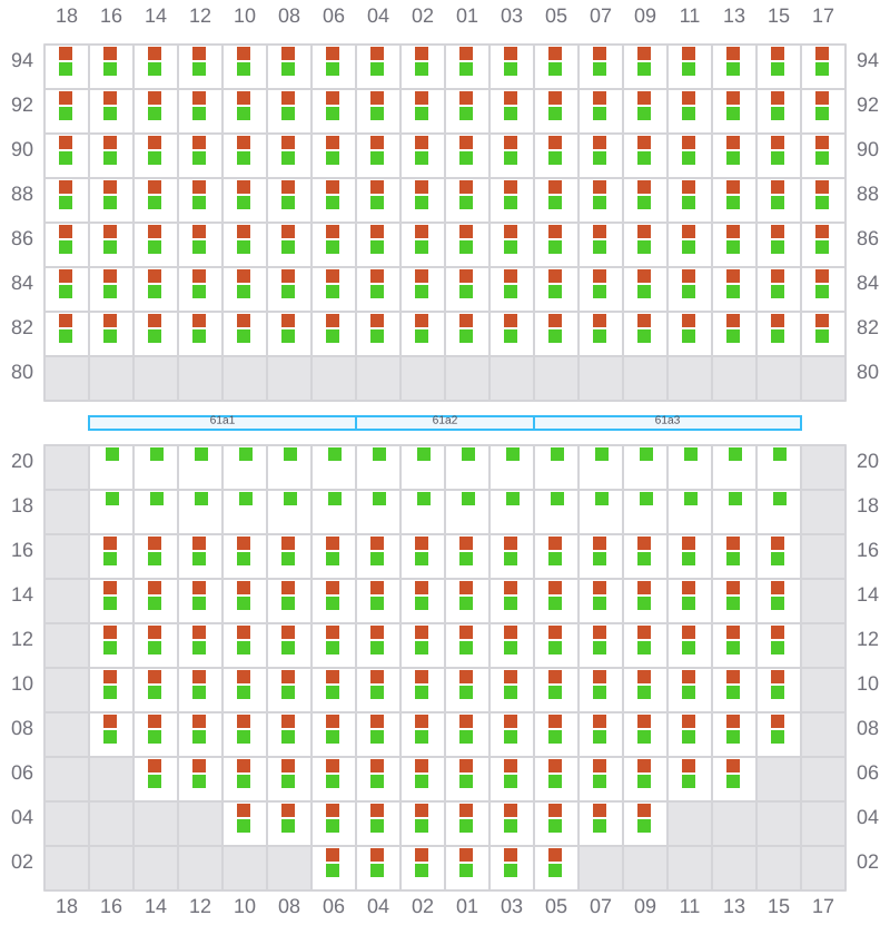 Bay 063 view and slots of CSCL ZEEBRUGGE