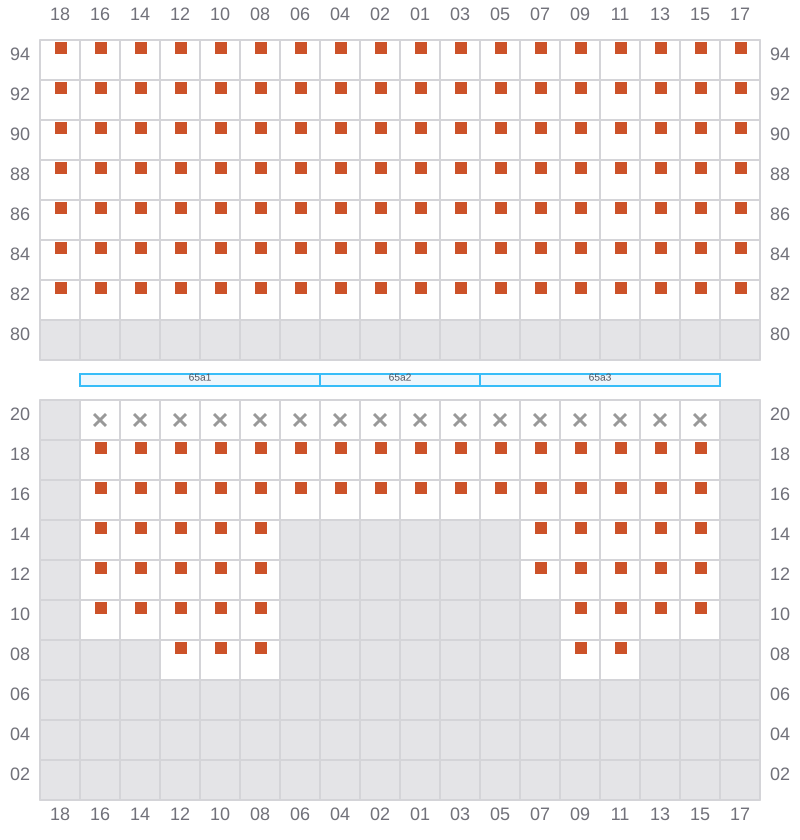 Bay 065 view and slots of CSCL ZEEBRUGGE