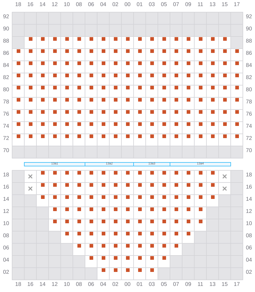 Bay 013 view and slots of CMA CGM JACQUES JUNIOR