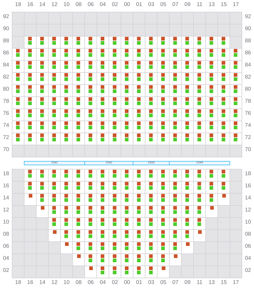 Bay 015 view and slots of CMA CGM JACQUES JUNIOR