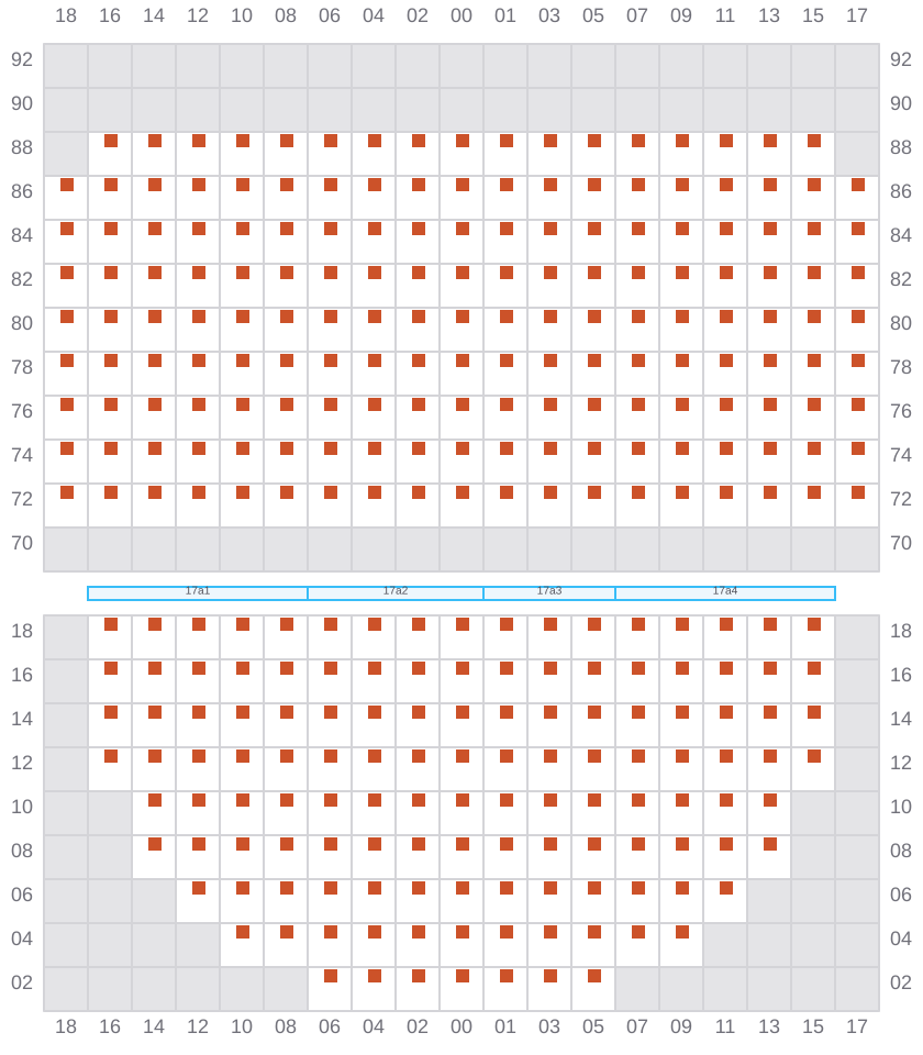 Bay 017 view and slots of CMA CGM JACQUES JUNIOR