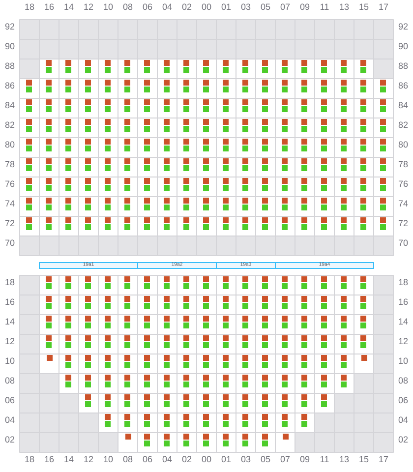 Bay 019 view and slots of CMA CGM JACQUES JUNIOR