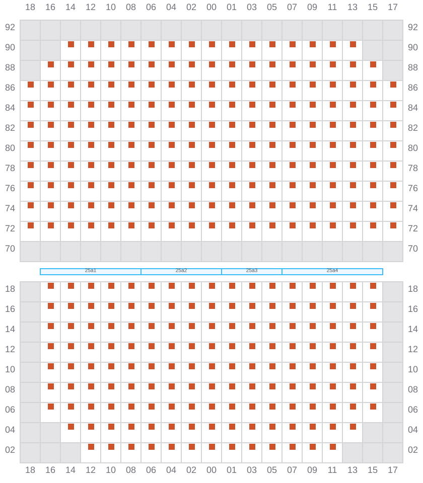 Bay 025 view and slots of CMA CGM JACQUES JUNIOR