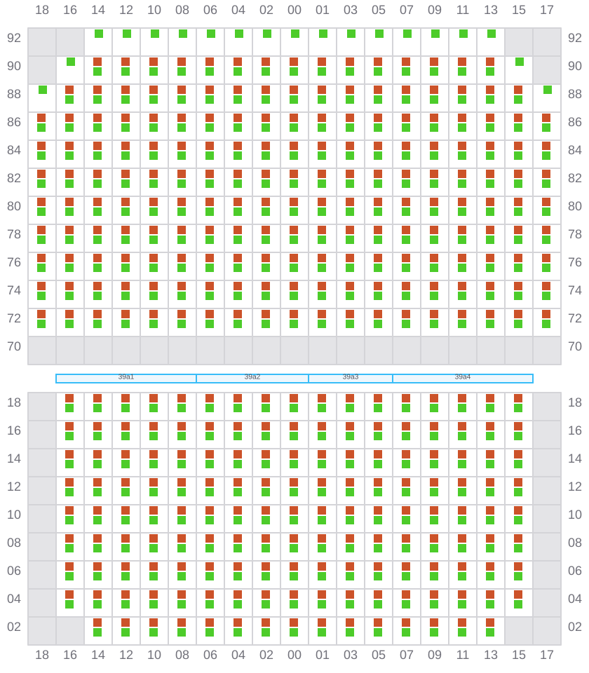Bay 039 view and slots of CMA CGM JACQUES JUNIOR