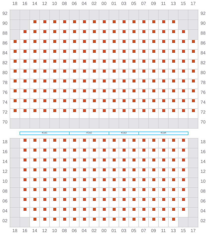 Bay 041 view and slots of CMA CGM JACQUES JUNIOR