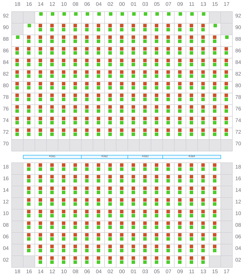 Bay 043 view and slots of CMA CGM JACQUES JUNIOR