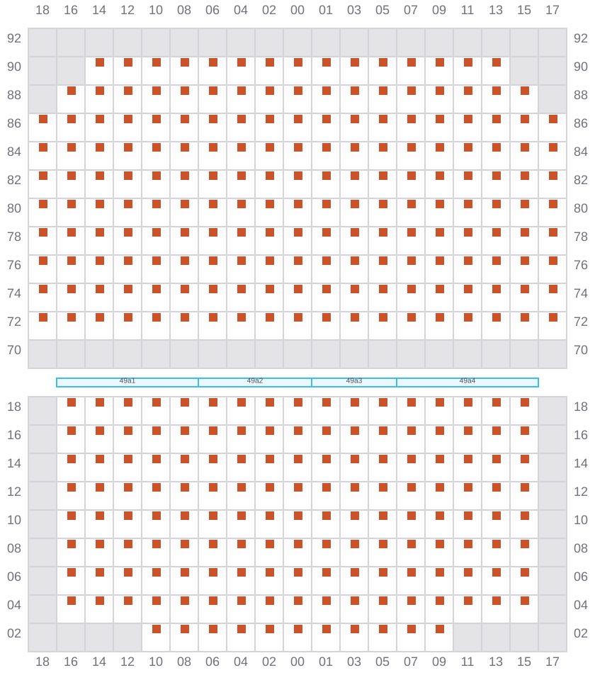 Bay 049 view and slots of CMA CGM JACQUES JUNIOR