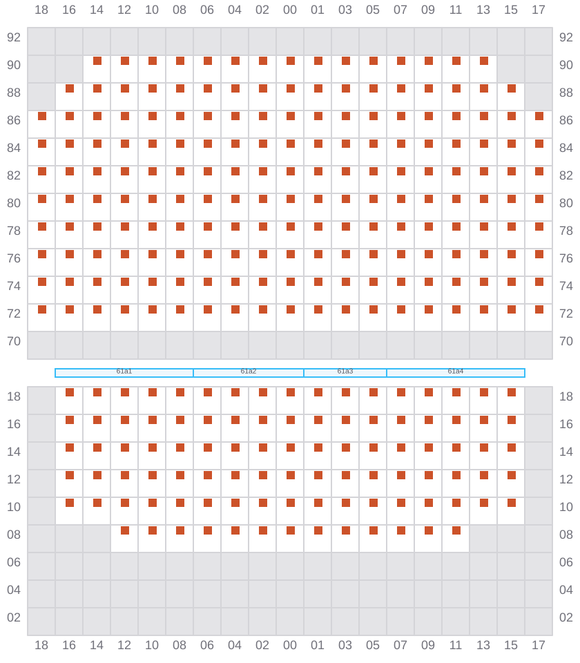 Bay 061 view and slots of CMA CGM JACQUES JUNIOR
