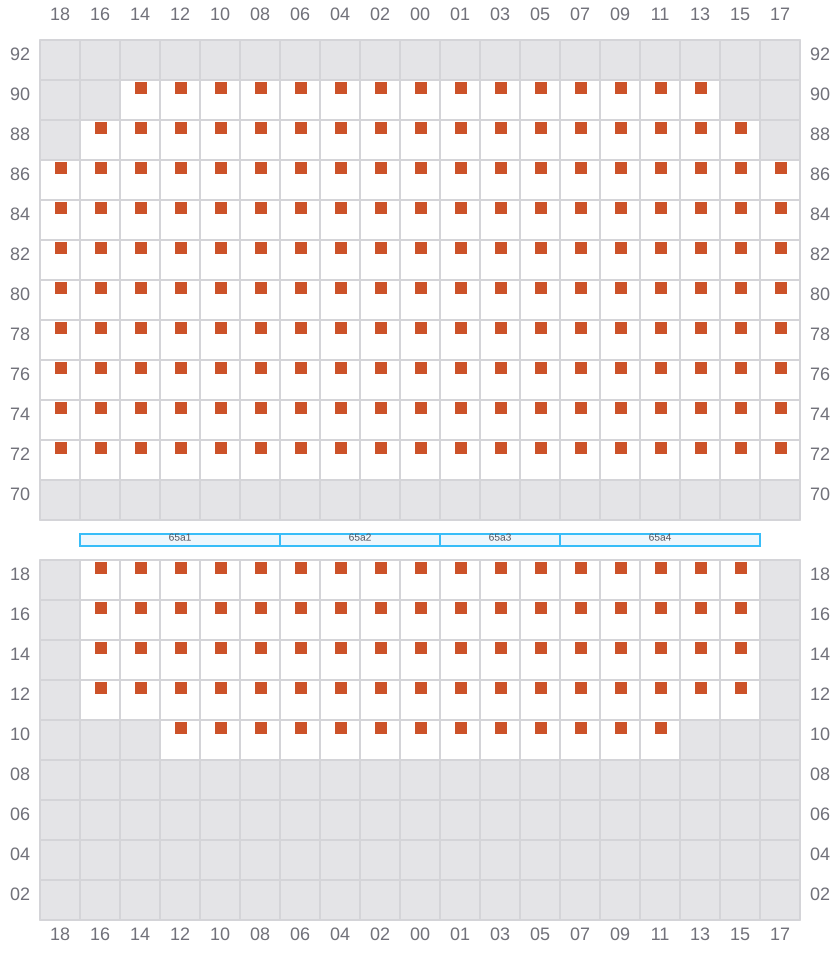 Bay 065 view and slots of CMA CGM JACQUES JUNIOR