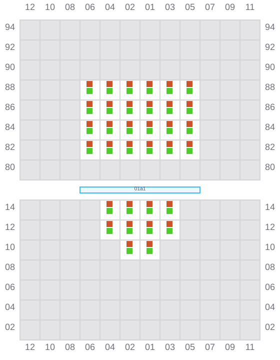 Bay 001 view and slots of AS CLAUDIA