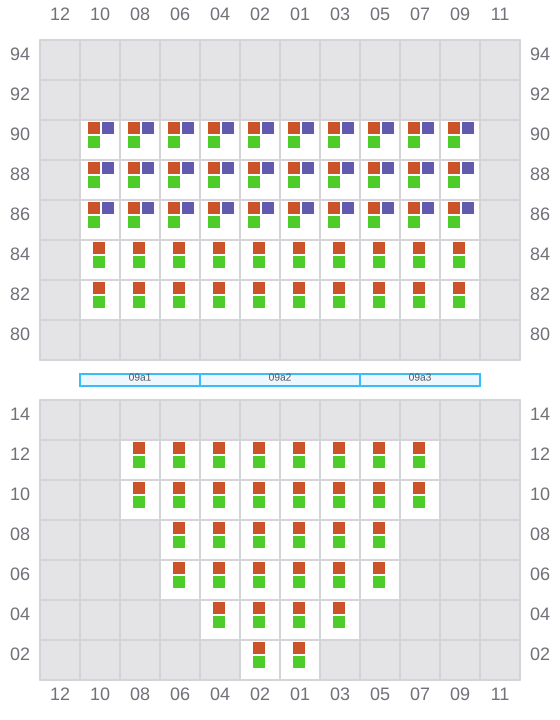 Bay 009 view and slots of AS CLAUDIA