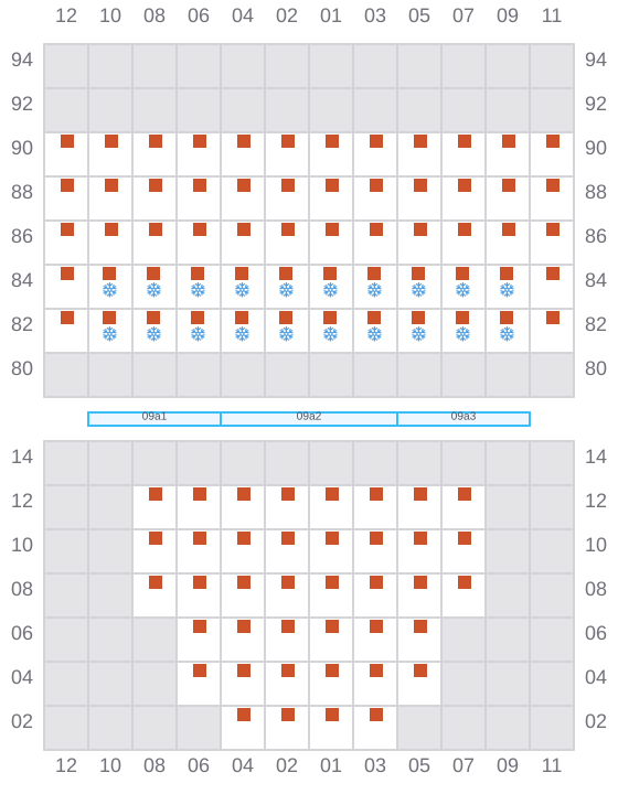 Bay 011 view and slots of AS CLAUDIA