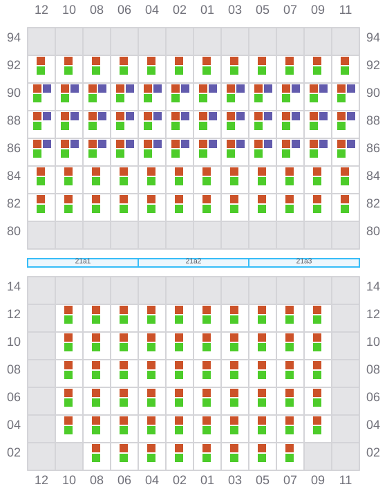 Bay 021 view and slots of AS CLAUDIA