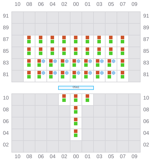 Bay 007 view and slots of BAL PEACE