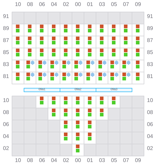 Bay 011 view and slots of BAL PEACE