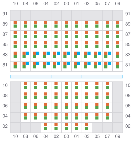 Bay 019 view and slots of BAL PEACE