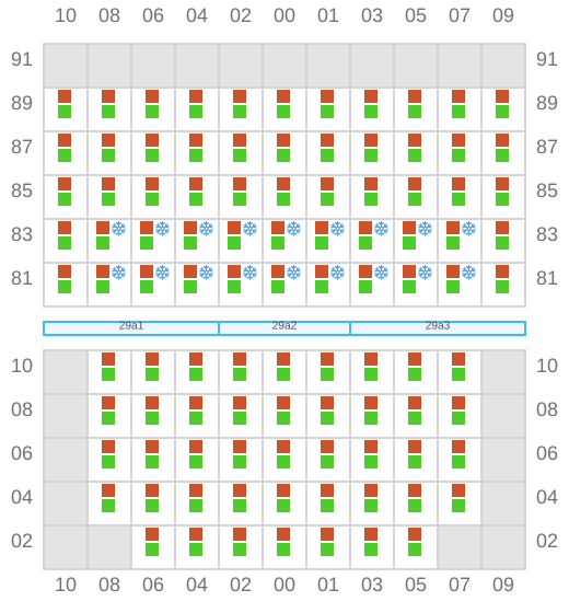 Bay 031 view and slots of BAL PEACE