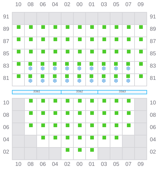 Bay 033 view and slots of BAL PEACE