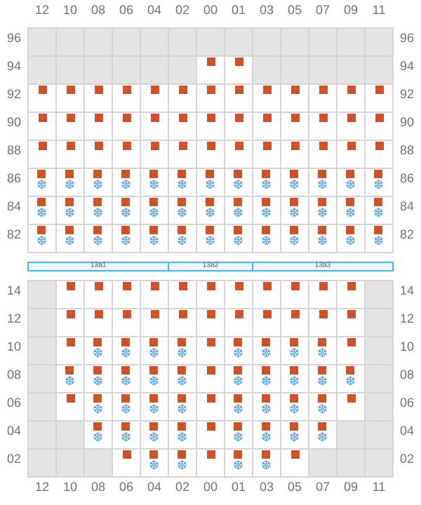 Bay 015 view and slots of MAERSK BATUR