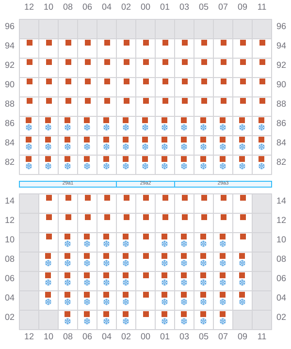 Bay 031 view and slots of MAERSK BATUR