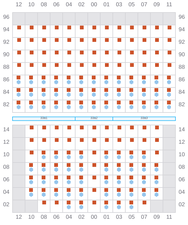 Bay 035 view and slots of MAERSK BATUR
