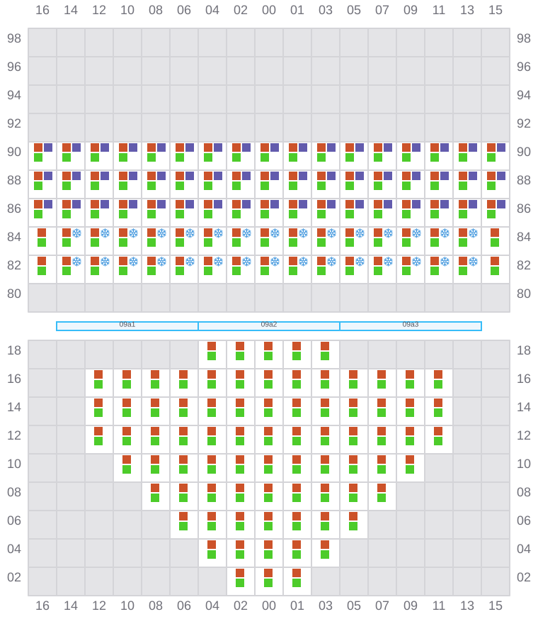 Bay 009 view and slots of SANTA CRUZ