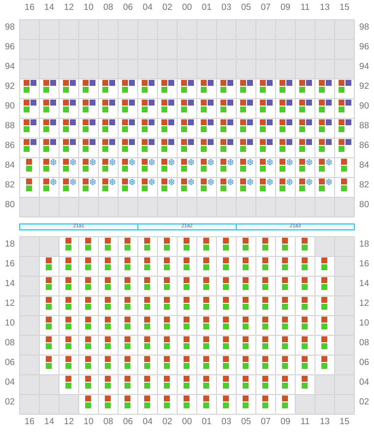 Bay 021 view and slots of SANTA CRUZ