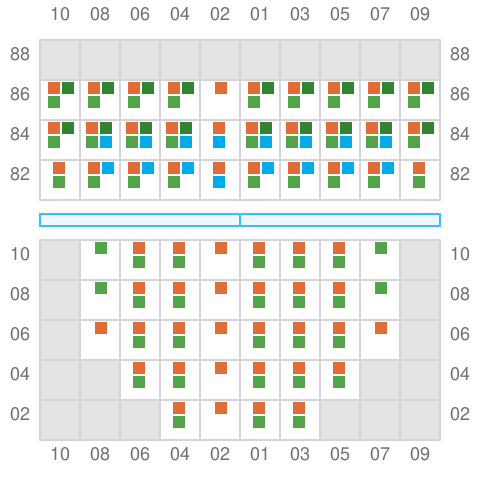 Bay 011 view and slots of MERATUS MEDAN 1