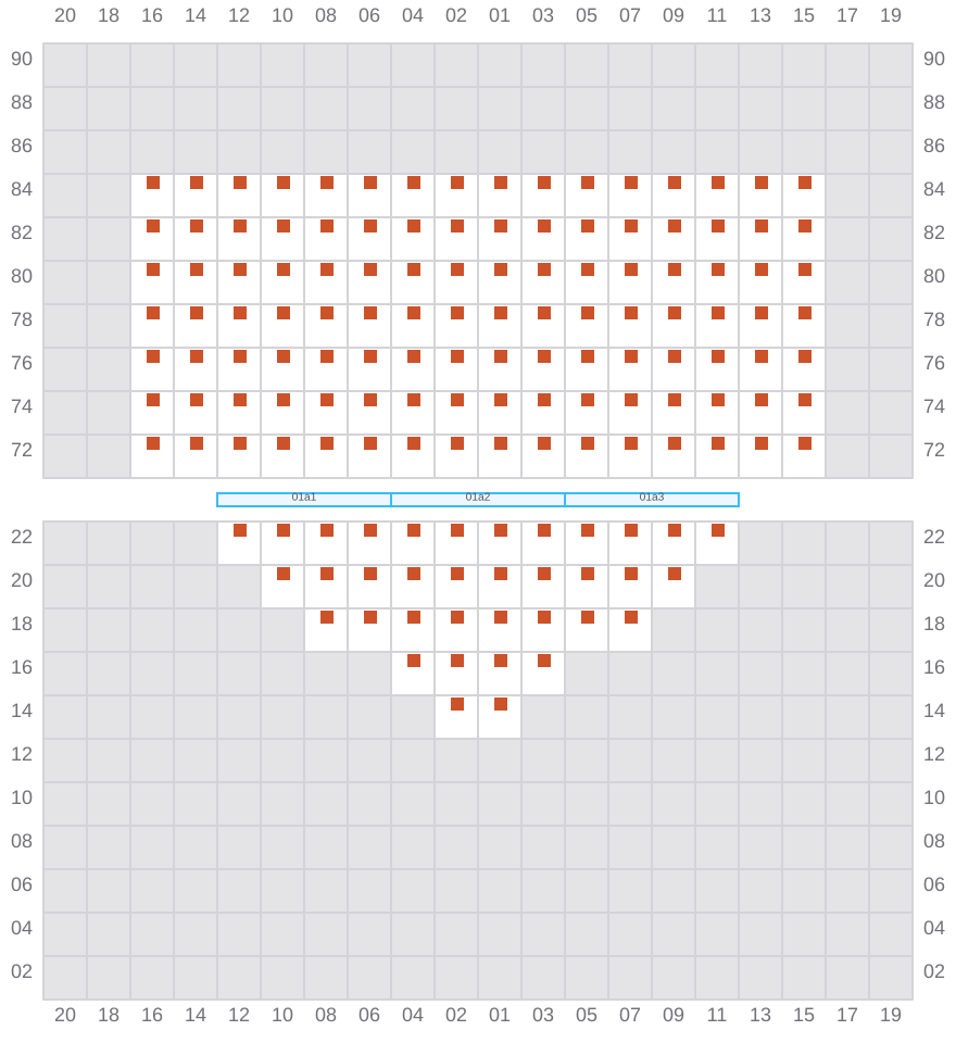 Bay 001 view and slots of YM WELCOME