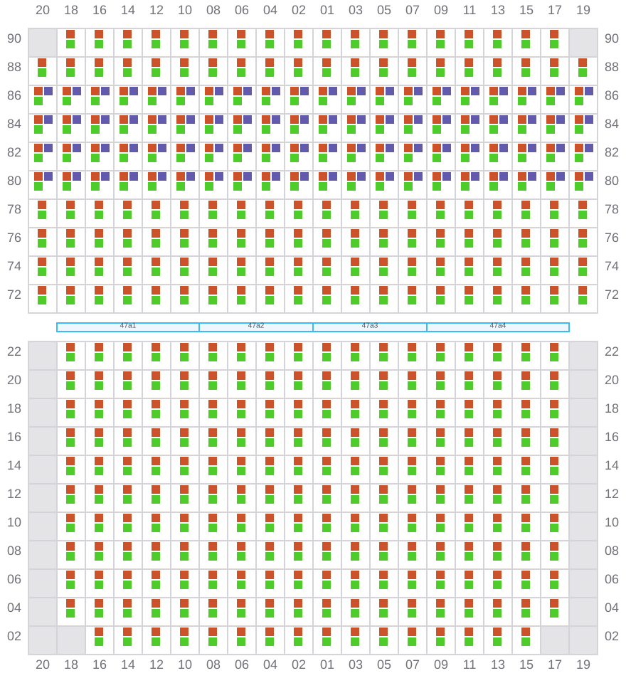 Bay 047 view and slots of YM WELCOME