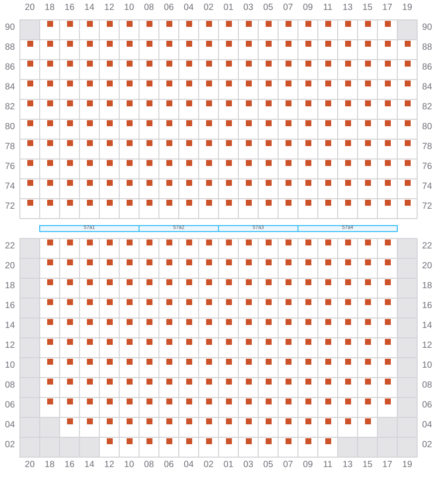 Bay 057 view and slots of YM WELCOME