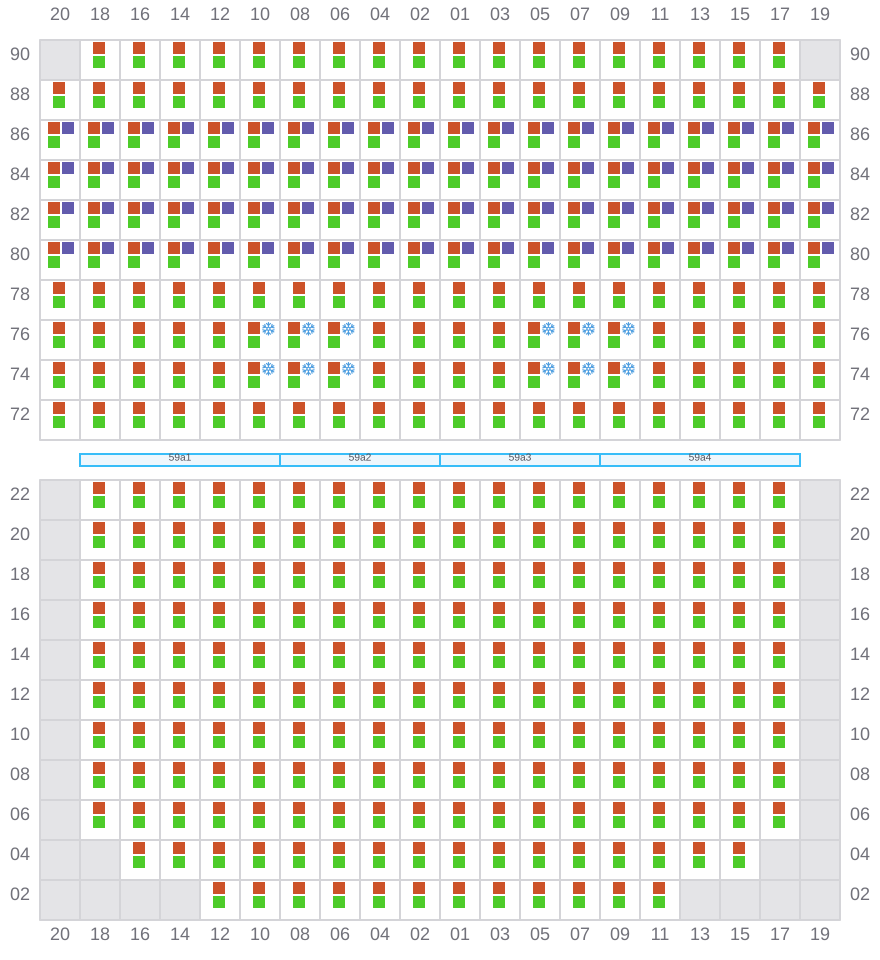 Bay 059 view and slots of YM WELCOME